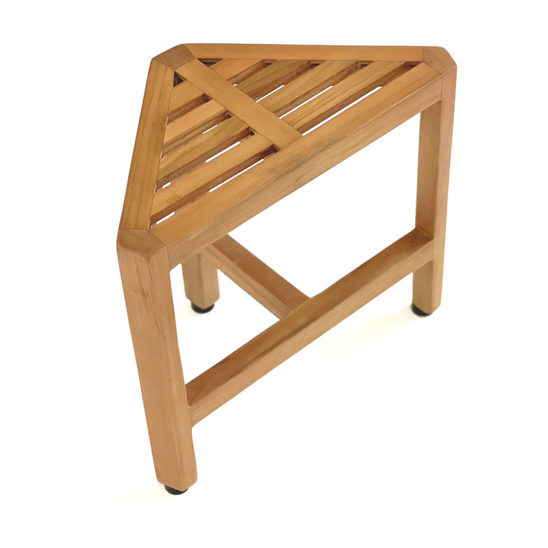 Union Rustic Decarla 15.9'' W Teak Corner Shower Bench & Reviews